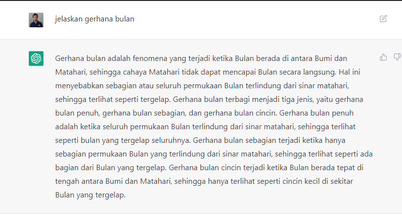 chat menggunakan kecerdasan buatan